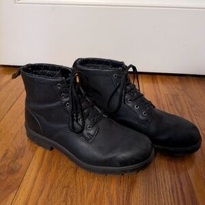Blundstone Black Leather Lace-Up Ankle Boots